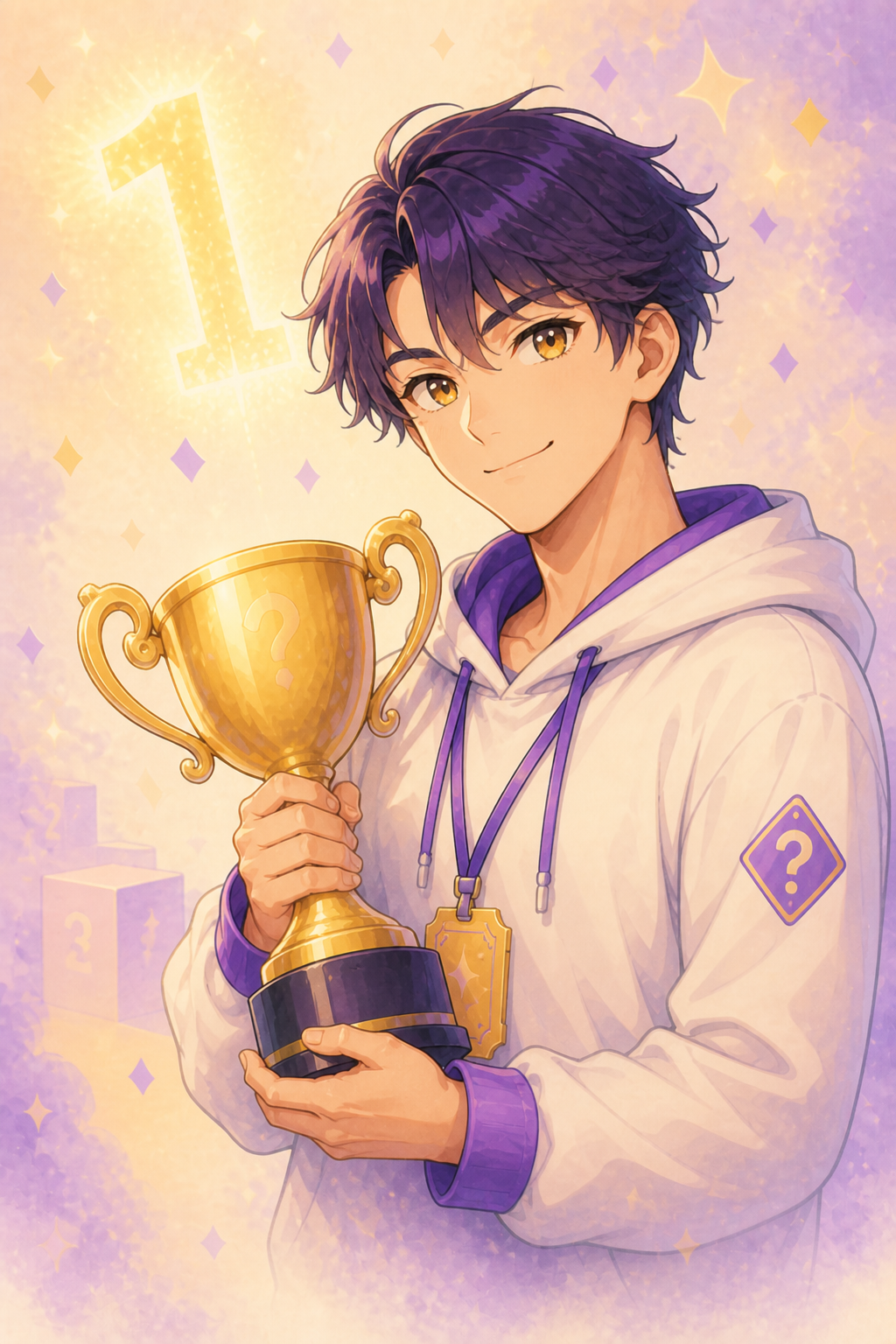 NBG Arena host with the gold trophy for Hall of Fame nights